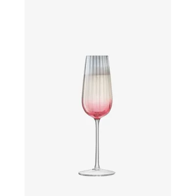 Dusk Champagne Flute 8 oz Pink/Grey, Set of 2