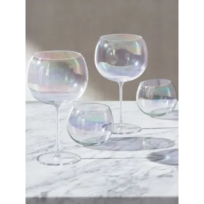 Bubble Balloon Glass 23 oz Pearl, Set of 4