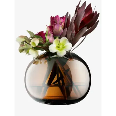 Epoque Vase Height 5.25 in Amber/Luster