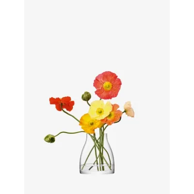 Flower Kiln Vase Height 8.25 in Clear