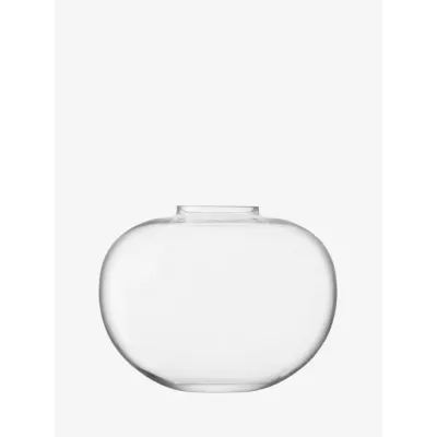 Flower Curved Bouquet Vase Height 6 in Clear