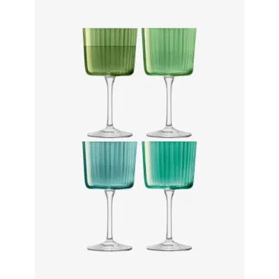 Gems Wine Glass 8 oz Assorted Jade, Set of 4