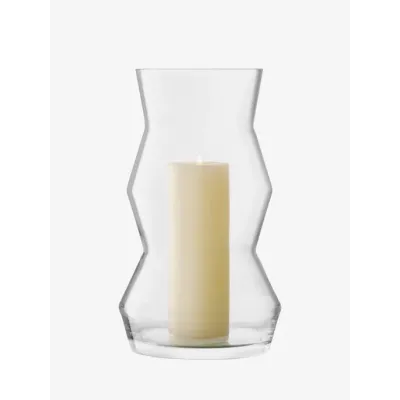 Sculpt Vase/Lantern Height 14.25 in Clear