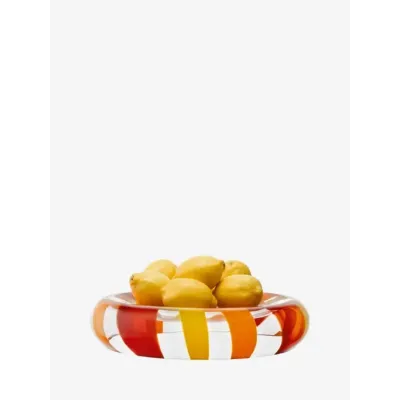 Folk Orange/Red/Yellow Platter Round 14.25in