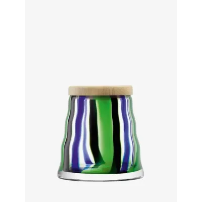Folk Black/Blue/Green Container & Ash Lid H6in