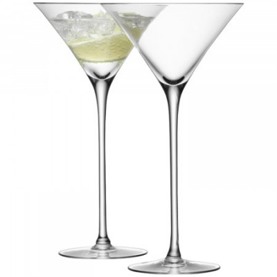 Bar Martini Glass 9.2 oz/H 9 in Clear, Set of Two
