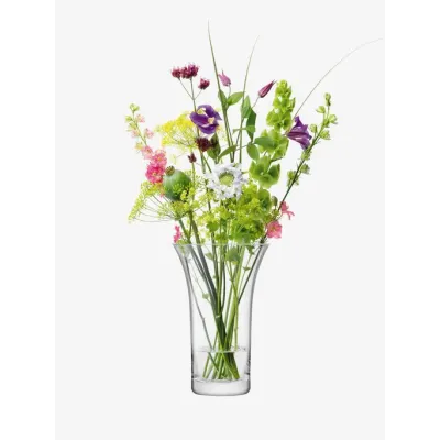 Flower Flared Bouquet Vase Height 10.25 in Clear