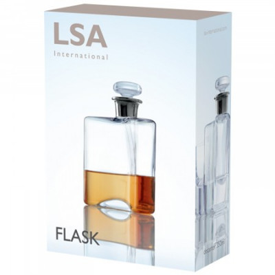 Flask Decanter 12 oz Clear/Platinum Neck