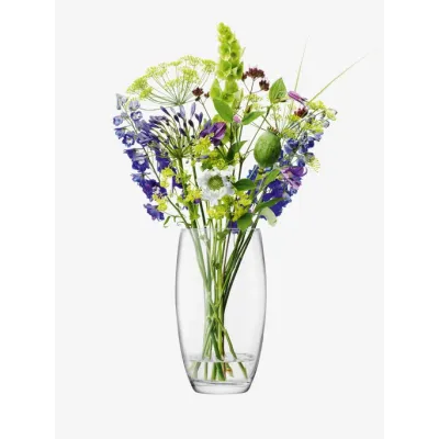 Flower Barrel Bouquet Vase Height 11.5 in Clear