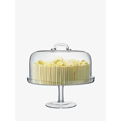 Serve Cake Stand & Dome Round 13.5 in /Round 12.5 in Clear