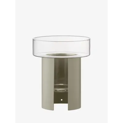 Terrazza Planter Height 8.75 in Round 7.5 in Clear/Concrete Grey
