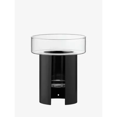 Terrazza Planter Height 8.75 in Round 7.5 in Clear/Jet Black
