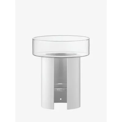Terrazza Planter Height 8.75 in Round 7.5 in Clear/Chalk White