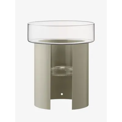 Terrazza Planter Height 17.75 in Round 14.5 in Clear/Concrete Grey