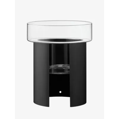 Terrazza Planter Height 17.75 in Round 14.5 in Clear/Jet Black