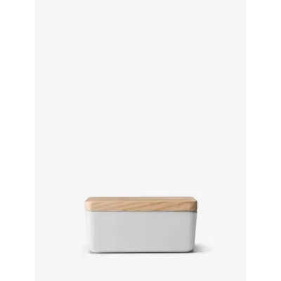 Collective White Butter Dish & Ash Lid L5.5in