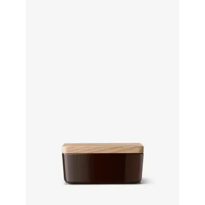 Collective Mocha Butter Dish & Ash Lid L5.5in