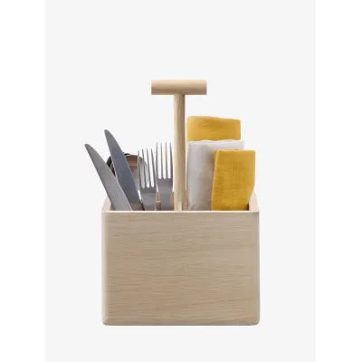 Dine Oak Cutlery Holder 11.5 in H