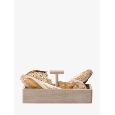 Dine Oak Bread Basket 6.25 in H