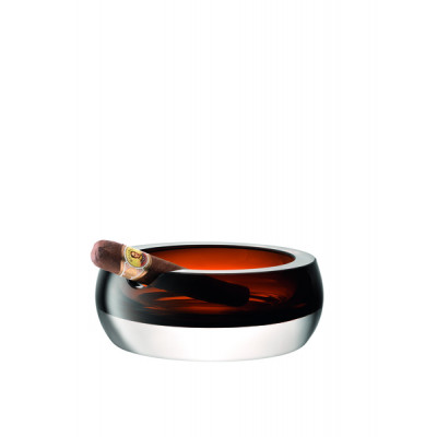 Whisky Club Cigar Ashtray Round 6.75 in Peat Brown