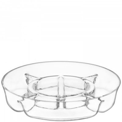 Serve Multi Platter Round 13.75 in Clear