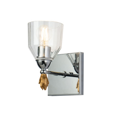 Felice 1-Light Wall Sconce Polished Chrome With Gold Accents