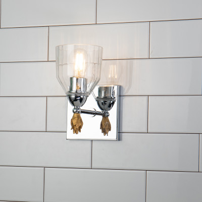 Felice 1-Light Wall Sconce Polished Chrome With Gold Accents