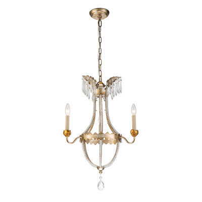 3-Light Mini Gold and Silver Empire Chandelier
