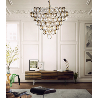 Bouquet Textured Glass Antiqued Finish Chandelier
