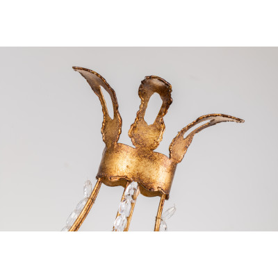 Monteleone 2-Light Sconce Gold Leaf with Crystal Beading