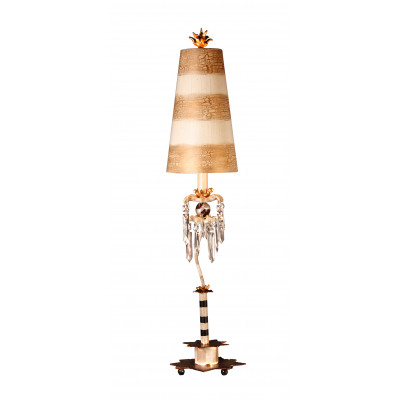 Birdland Whimsical Striped Shaded Buffet Table Lamp By Lucas McKearn