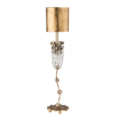 Venetian Crystal and Distressed Finished Accent Table Lamp