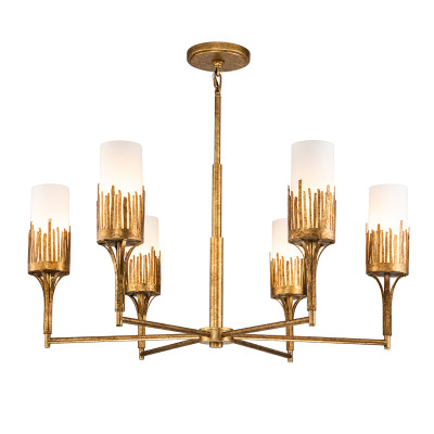 Sawgrass 6 Lt Chandelier Gold Leaf