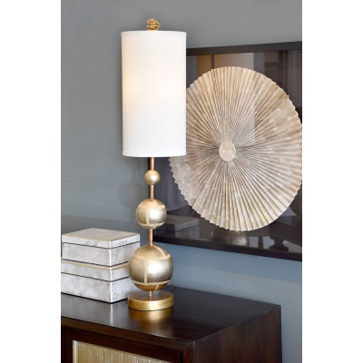Marie Buffet Table Lamp Classic Orb Shape with Linen Shade