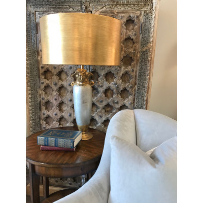 Bienville Table Lamp Gold and Silver with Gold Drum Shade