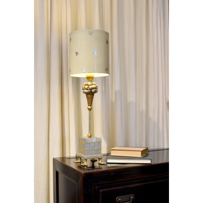 Pompadour X Table Accent Lamp Gold and Silver Finish