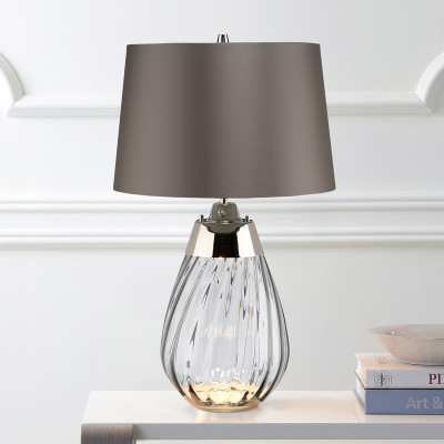 Small Lena Table Lamp Smoke with Brown Shade
