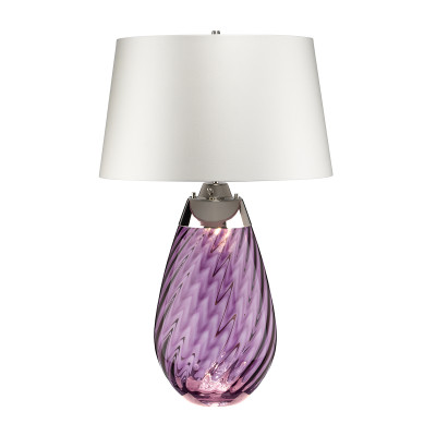 Large Lena Table Lamp Plum with Off White Satin Shade