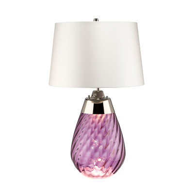 Large Lena Table Lamp Plum with Off White Satin Shade