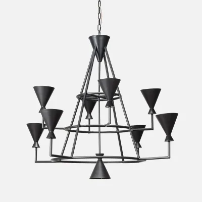Bristol Black Bronze Smooth Iron Chandelier