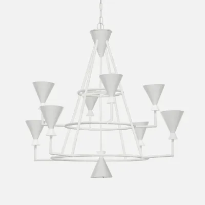 Bristol White Textured Iron Chandelier