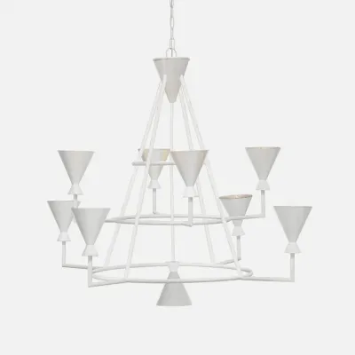Bristol White Textured Iron Chandelier