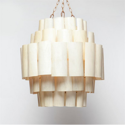 Marjorie 25"D x 26"H Resin Coated Banana Bark 3 Chain Chandelier