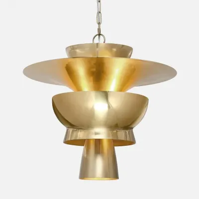 Sherwood Polished Gold Aluminum Pendant Lamp