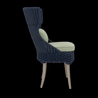 Arla Indoor/Outdoor Dining Chair Navy 30"W x 27"D x 40"H Twisted Faux Rope