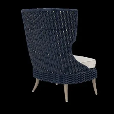 Arla Indoor/Outdoor Lounge Chair Navy 30"W x 32"D x 43"H Twisted Faux Rope