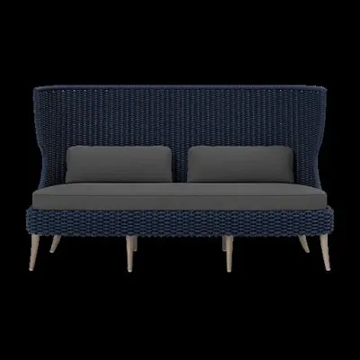 Arla Indoor/Outdoor Sofa 75"W X 33"D X 44"H Navy Twisted Faux Rope