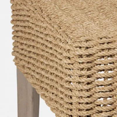 Arla Indoor/Outdoor Side Table Natural 20 in L x 32 in W x 30 in H Twisted Faux Rope