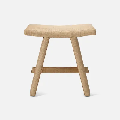 Barth Natural Woven Raffia Bench 20"W x 13"D x 20"H