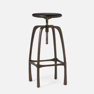 Beckett Bar Stool Black Bronze 12"D x 34"H Iron